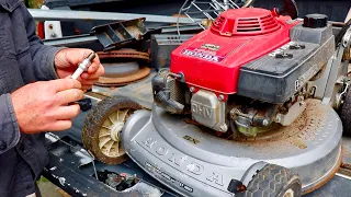 WILL IT RUN? FREE HONDA lawn mower found on side of road saved from junkyard - 1ST Start in years.