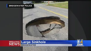 Large sinkhole shuts down Bridgewater road
