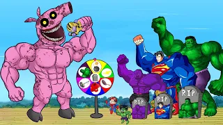 Evolution of SUPERHERO: BIGGEST HEAD-PIGGY vs Giant HULK, SUPERMAN & THANOS INFINITY - Who Will Win?