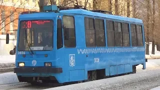 Трамвай 71-134А (ЛМ-99АЭ) №3036 "Московский Транспорт" с маршрутом №28