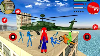 Amazing Spider-Stickman Rope Hero Military Tank - Android Gameplay