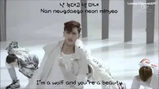 EXO - Wolf (늑대와 미녀) (Korean Ver.) (eng sub + romanization + hangul) MV [HD]