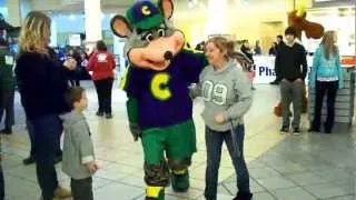 Chuck E. dancing with co-worker Kristin Crandall at MDA's Muscle Walk