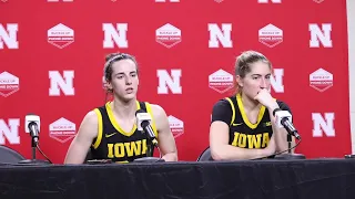 Iowa's Caitlin Clark, Kate Martin after Hawkeyes' 82-79 loss to Nebraska