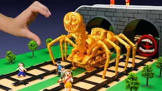 ✋ Making THOMAS.EXE SPIDER GOLD | Trevor Henderson Creatures with Clay