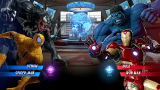 Venom & SpiderMan Vs Hulk & IronMan [Very Hard]AI Marvel Capcom infinite