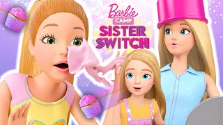 CUPCAKE MESS! 🧁Campfire Sing Along 🎶  Plus Arts & Crafts! ✨ | Barbie Camp Sister Switch!