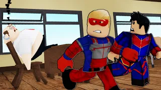 Captain Man Breaks Kid Danger Out Of School! Henry Danger Roblox