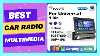 Podofo 1din Car Radio CarPlay Multimedia Player