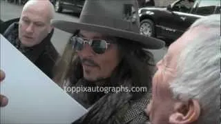 Johnny Depp - Signing Autographs at the "Late Show with David Letterman" in NYC