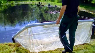 FLOATING NET CAGE FOR FISH, HOW TO BUILD A KOI CONTAINMENT IN DETAIL, NETTING TUTORIAL,BREEDING CARP