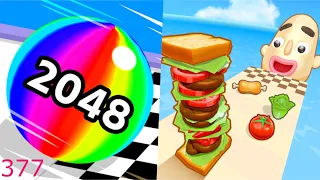 Sandwich Runner Vs Ball Run 2048 Android iOS Mobile Gameplay Walkthrough 377