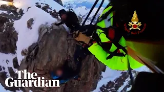 Stranded climbers rescued from mountain top in Italian Alps