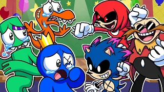 Rainbow Friends VS Sonic.Exe?! Friday Night Funkin Animación Español