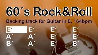 60´s Rock & Roll, backing track for Guitar, classic 12 bar blues chords, E major, 164bpm. Enjoy!