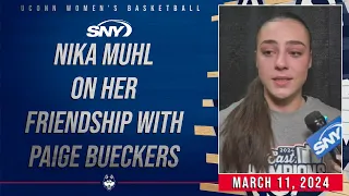 Nika Muhl emotional describing friendship with Paige Bueckers after Big East Championship win | SNY