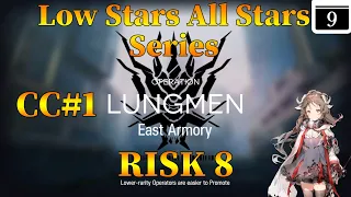 Arknights CC#1 East Armory Day 9 Risk 8 Guide Low Stars All Stars with Eyja