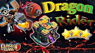 Dragon and Dragon Rider Attack Strategy TH:14.With 3 star