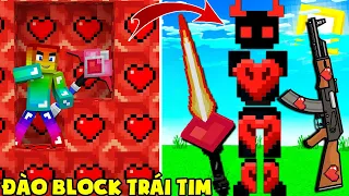 MINI GAME: CUỘC CHIẾN ĐÀO BLOCK TRÁI TIM MINECRAFT ** NOOB NÂNG CẤP KIẾM LỐC XOÁY TRÁI TIM SIÊU MẠNH