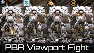 PBR Viewport Fight! - Compare Unreal, 3DS Max, Blender, and Modo
