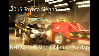 2015-2020 Toyota Sienna NHTSA Oblique Overlap Crash Test (Left Side)