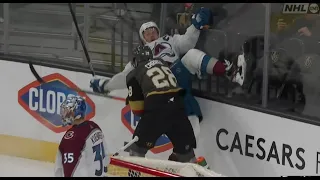 William Carrier shoved Gabriel Landeskog to the boards