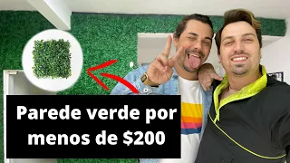 Parede verde artificial baratinha DIY - Muro inglês de $2500 por $250