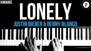 Justin Bieber - Lonely Karaoke SLOWER Acoustic Piano Instrumental Cover Lyrics Benny Blanco