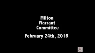 Warrant Committee - February 24th, 2016