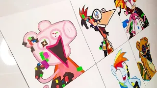 Drawing PEPPA PIG, PHINEAS, RIGBY Corrupted (Come Learn With Pibby x FNF Mod) (Friday Night Funkin)