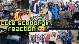 Cute School Girl Reaction On R15V3 😍 short video ☺️🥰@TheUK07Rider @TheOffBeatGuy #r15v3#like