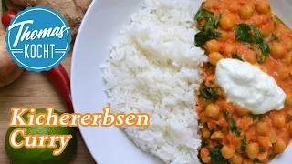 Vegetarisches Kichererbsen Curry - einfaches und schnelles Mittagessen