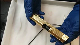 24K Brush Gold Plating  - Mild Steel Gun Slide - For a Customer