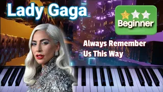 Always Remember Us This Way - Lady Gaga - From "A Star Is Born" - Piano Tutorial