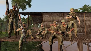 Defending a fortified village from a Vietcong attack  (Arma 3 Vietnam)