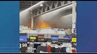 Roof collapses, 3 officers hospitalized after fire breaks out inside Peachtree City Walmart | WSB-TV