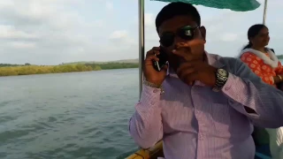 boating in karli river to the sangam point crossing tsunami island . tarkarli malvan