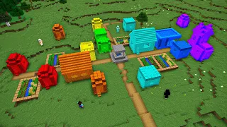 ALL RAINBOW COLORS HOUSE IN VILLAGE! Minecraft NOOB vs PRO vs HACKER vs GOD! 100% TROLLING