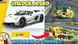 Unlock Koenigsegg jesko with new ad tokens😱||Extreme car driving simulator🔥||