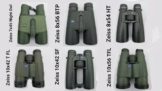 2ч. Бинокли Zeiss Victory 7x45 Night Owl, 8x54 HT, 8x56 BTP, 10x42 TFL, 10x42 SF, 10x56 TFL. Тесты