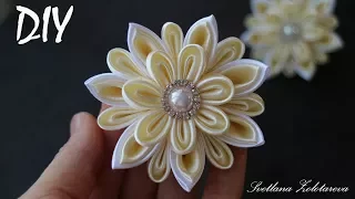 Цветы из атласной ленты Канзаши Резинки для волос DIY Hair Flowers Kanzashi