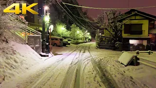 🇯🇵 Night Walk after Heavy Snowfall in Yokohama - Winter 2022, Japan・4K