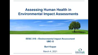 Lecture 14   Human Health Risk Assessment in EIA