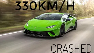 Lamborghini huracan crash 330km/h