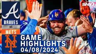 Mets vs Braves (04/08/24) | NY Mets Highlights | SNY