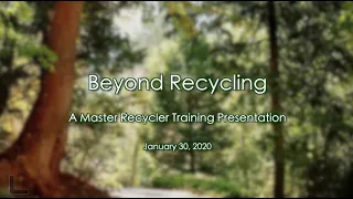 Beyond Recycling - January 30, 2020