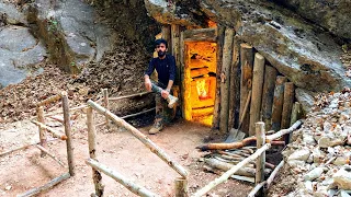 I Built A Shelter That Could Last For A Thousand Years In 7 Days - Cave With Fireplace, DIY, ASMR