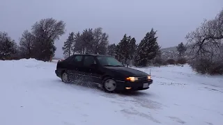 Driving in the snow at Mt. Laguna