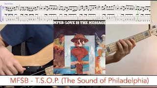 MFSB - T.S.O.P. (The Sound of Philadelphia) (Soul Train intro) // bass playalong w/tabs (1973- soul)