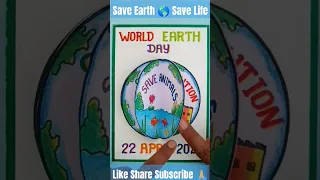 Save Earth 🌎 Save Life | World Earth Day making card #shorts #short #youtubeshorts #viral #saveearth